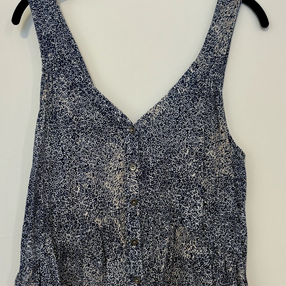 Floral Button-Down Sleeveless Top